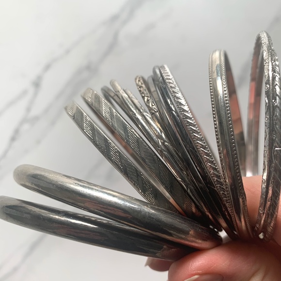 Jewelry - Set of Silver Bangles (14) *available as gift